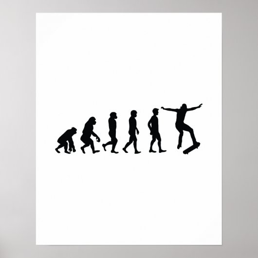 Evolutie van Skateboarder Skateboarding Funny Gift Poster (Voorkant)