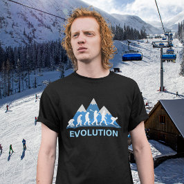 Evolutie van Skiing T-shirt