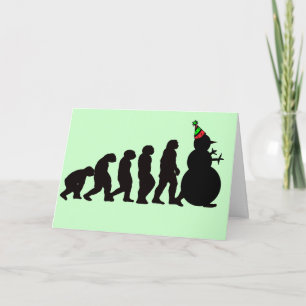 Evolutie van Sneeuwman Feestdagen Kaart