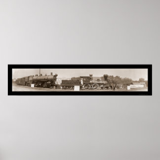 Evolutie van treinen Foto 1913 Poster