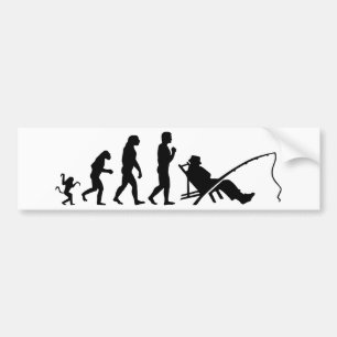 evolutie van vissers bumpersticker