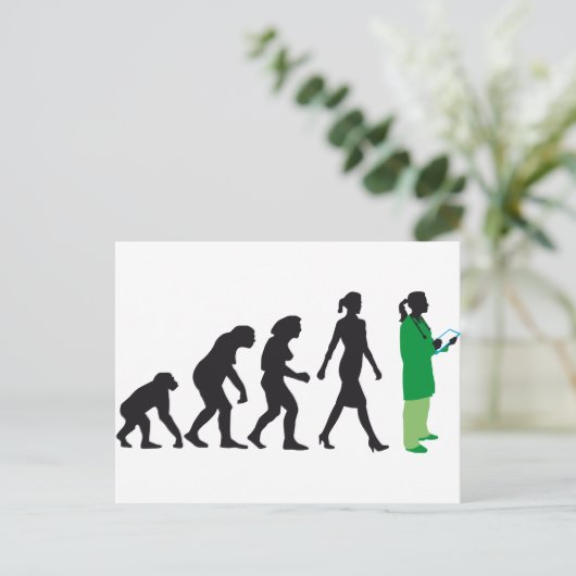 evolutie van vrouwelijke vrouw arts briefkaart (Staand voorkant)