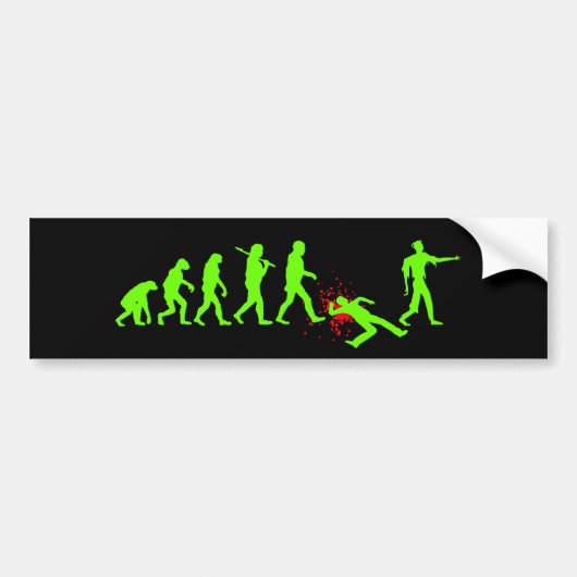 Evolutie van Zombies Bumpersticker (Voorkant)