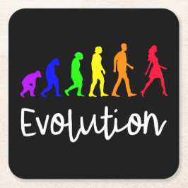 Evolutie Vierkante Kartonnen Onderzetter