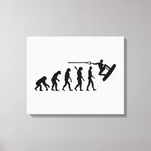 Evolutie Wakeboarding Canvas Afdruk