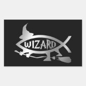 Evolutie - wizard rechthoekige sticker (Voorkant)