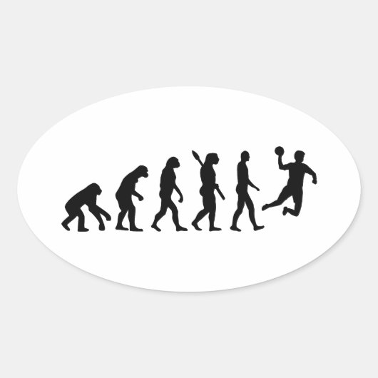 Evolutiehandbal Ovale Sticker (Voorkant)