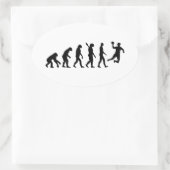 Evolutiehandbal Ovale Sticker (Tas)