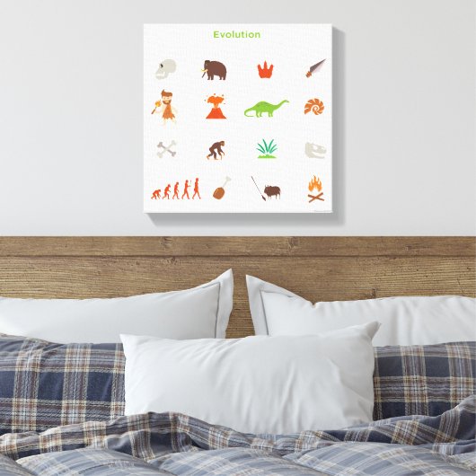 Evolutiepatroon Canvas Afdruk (Insitu (Slaapkamer))