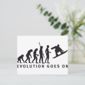 evolutiesnowboard briefkaart (Staand voorkant)