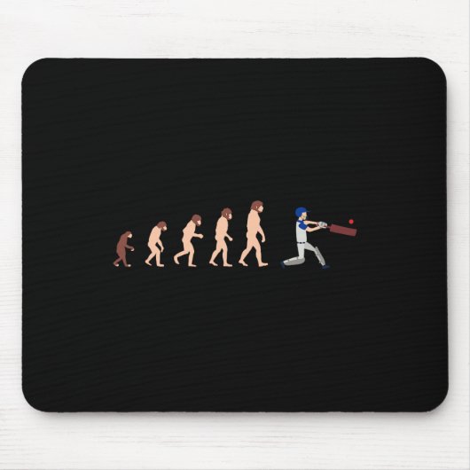 Evolutietheorie Cricket Speler Grappig Muismat (Voorkant)