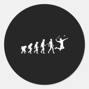 Evolution Badminton Cadeau voor badmintonspelers E Ronde Sticker