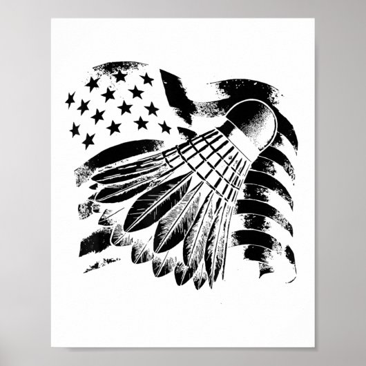 Evolution Badminton Player Shuttle Racket Poster (Voorkant)