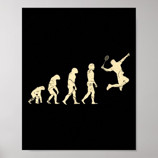Evolution Badminton Player Shuttle Racket Poster (Voorkant)