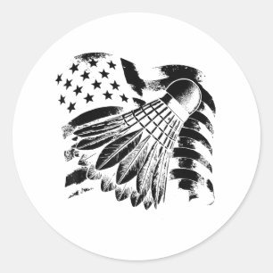 Evolution Badminton Player Shuttle Racket Ronde Sticker