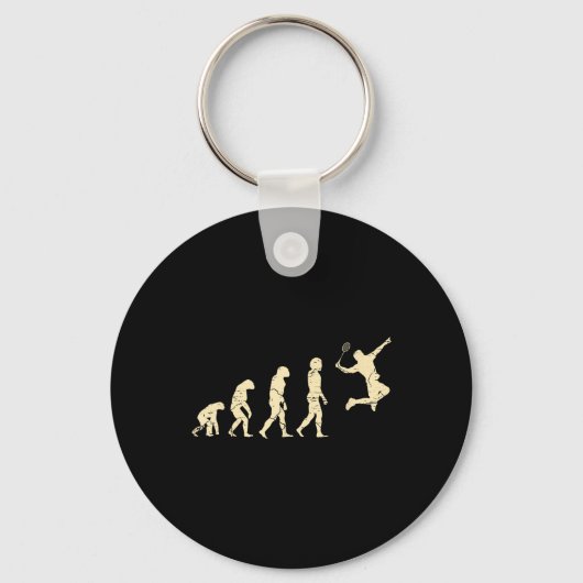 Evolution Badminton Player Shuttle Racket Sleutelhanger (Voorkant)