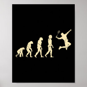 Evolution Badminton Speler Shuttle Racket Poster
