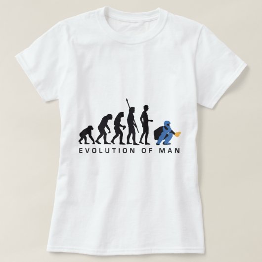 evolution baseball catcher t-shirt (Design voorkant)