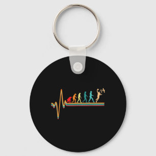 Evolution Basketbal Speler Ball Game Hartslag Sleutelhanger