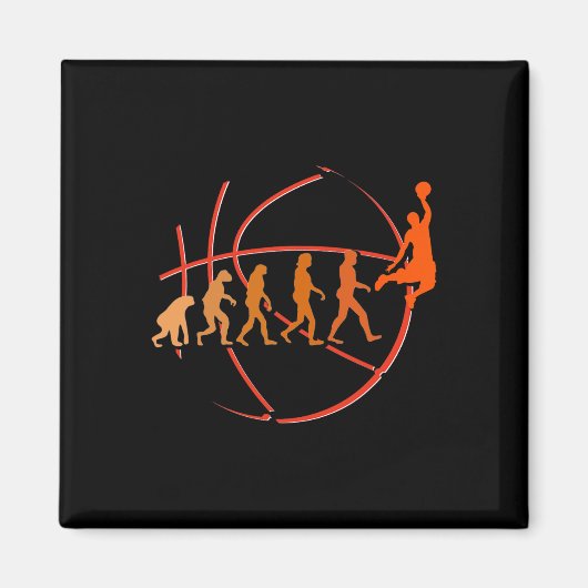 Evolution Basketbal Speler Ball Game Hoops Magneet (Voorkant)