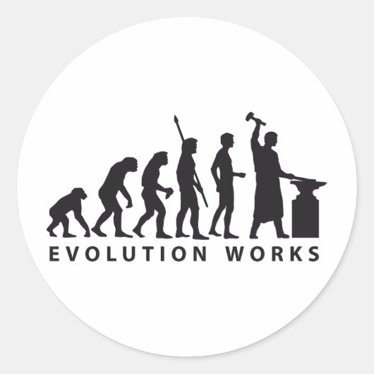 evolution blacksmith ronde sticker (Voorkant)