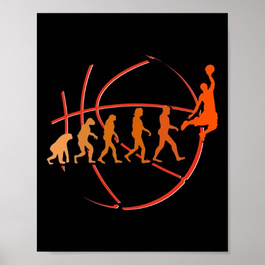 Evolution Bysketbyll Speler Byll Game Hoops Poster (Voorkant)