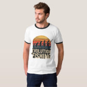 Évolution de la pêche - T-Shirt coucher de soleil (Devant entier)