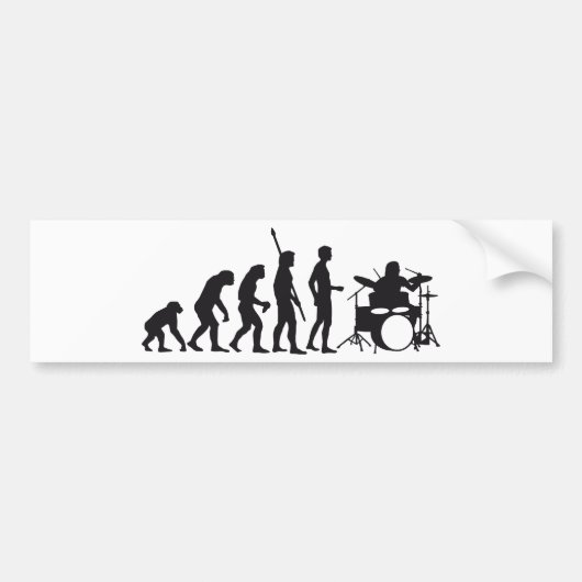 evolution drummer bumpersticker (Voorkant)