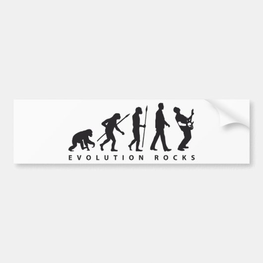evolution e-guitar rock bumpersticker (Voorkant)