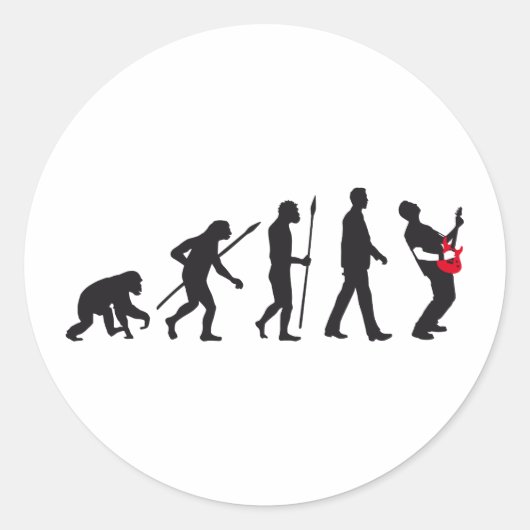 evolution e-guitar rock ronde sticker (Voorkant)