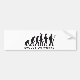 evolution farmer bumpersticker