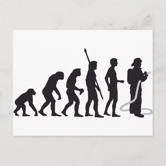 evolution firefighter briefkaart (Voorkant)