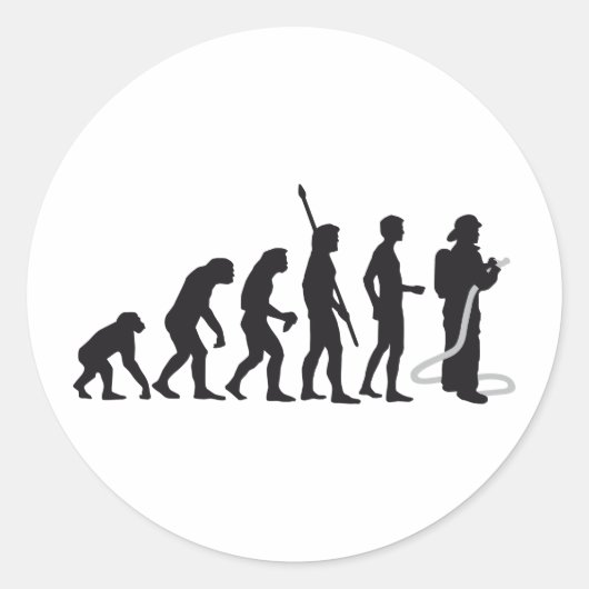 evolution firefighter ronde sticker (Voorkant)