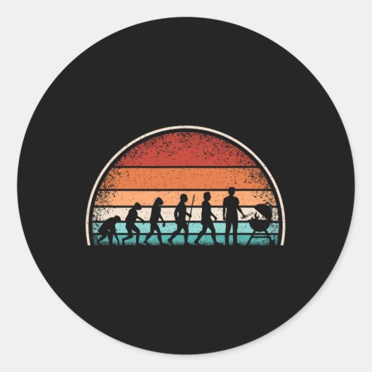Evolution Grillen Grappig BBQ Retro Grill Rbecue 1 Ronde Sticker (Voorkant)