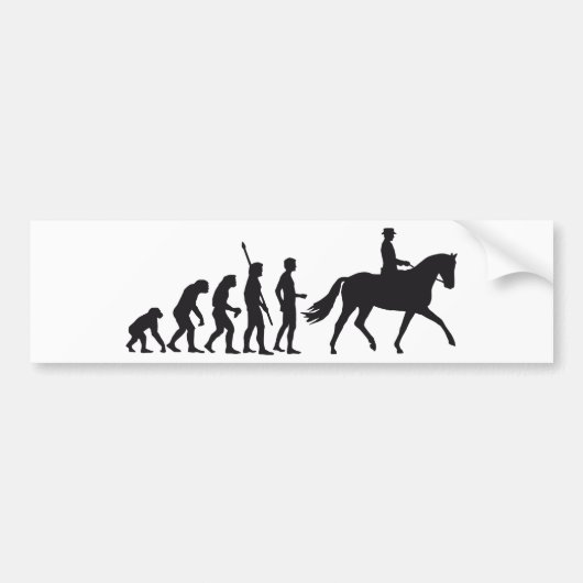 evolution horse riding bumpersticker (Voorkant)