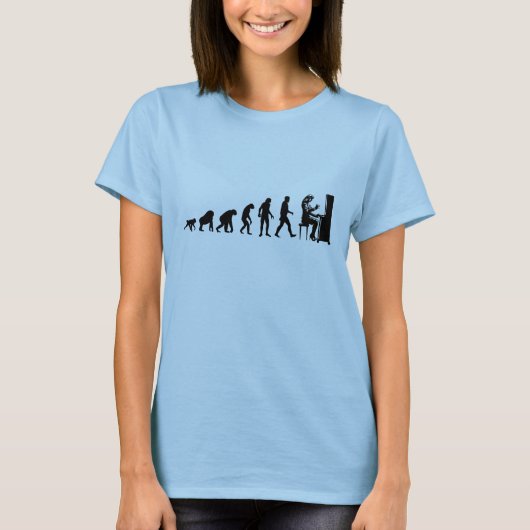 Évolution humaine : T-shirt de pianiste (Devant)