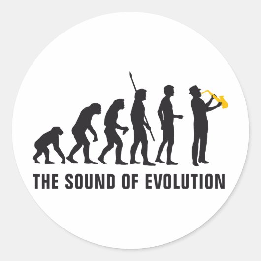 evolution jazz ronde sticker (Voorkant)