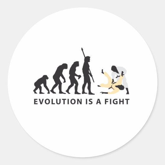 evolution Judo Ronde Sticker (Voorkant)