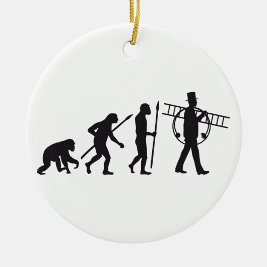 evolution of man chimney sweeps keramisch ornament (Voorkant)