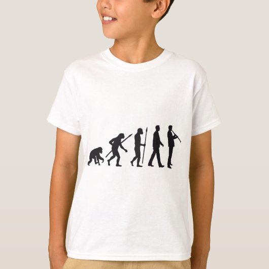evolution of man clarinet player t-shirt (Voorkant)