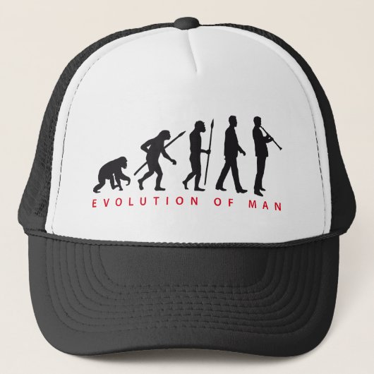 evolution of man clarinet player trucker pet (Voorkant)