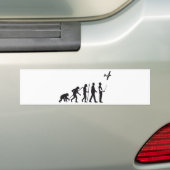 evolution of man controling model airplane bumpersticker (Op auto)