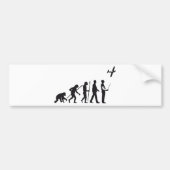 evolution of man controling model airplane bumpersticker (Voorkant)
