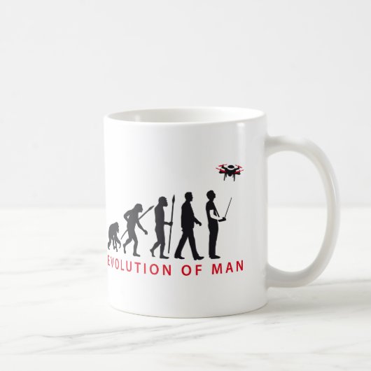 evolution of man controlling drone koffiemok (Rechts)