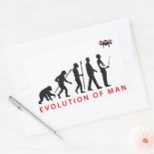 evolution of man controlling drone rechthoekige sticker (Envelop)