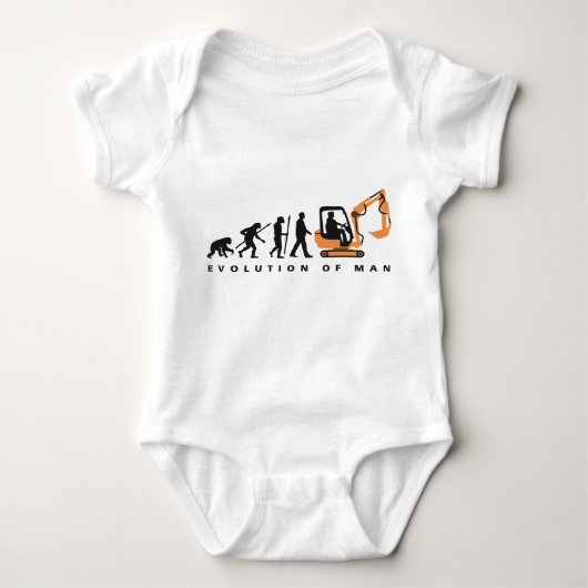 evolution of man excavator driver romper (Voorkant)