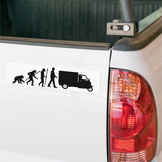 Evolution of man Piaggio Ape mini transporter Bumpersticker (Op Truck)