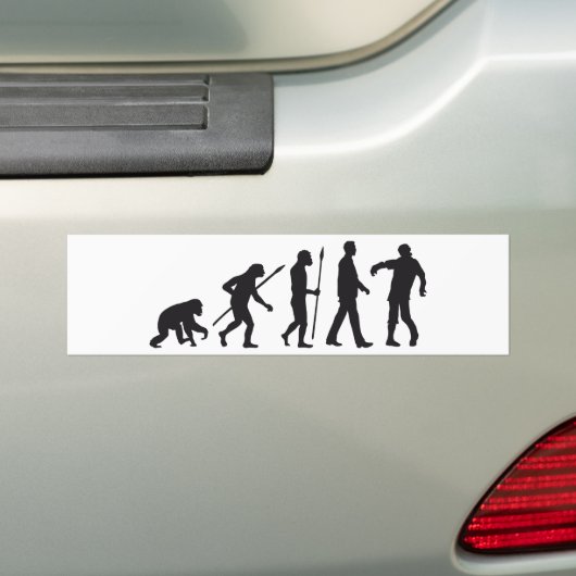 evolution of man zombie walking dead bumpersticker (Op auto)