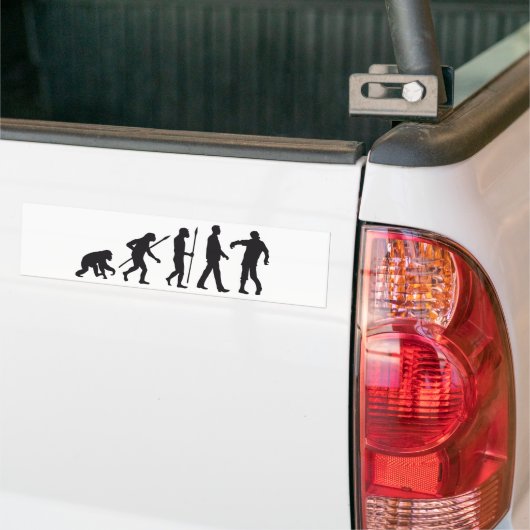evolution of man zombie walking dead bumpersticker (Op Truck)