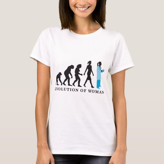 evolution of woman female doctor t-shirt (Voorkant)